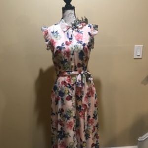 Tahari Pink Floral Dress